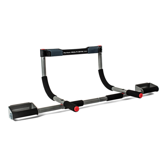 A workout push-up bar is in a gym environment ready for exercise.