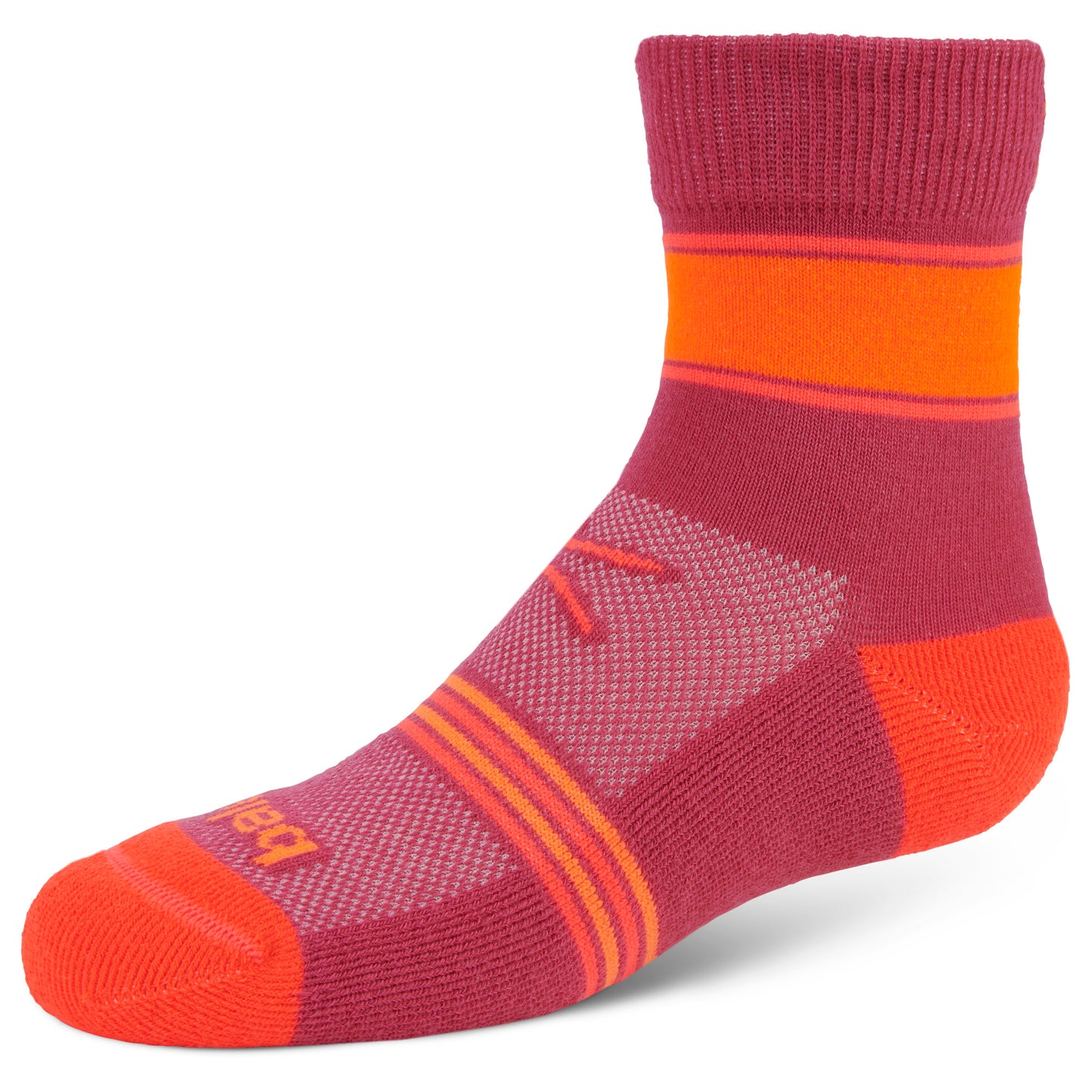 A colorful athletic sock displays in a three-quarter view on a plain background.