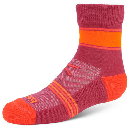A colorful athletic sock displays in a three-quarter view on a plain background.
