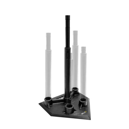 Angled view of the SKLZ 5-position Tee attached to base
