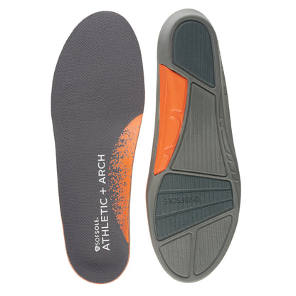 Footbed supports foot arch in shoe sole on a neutral background