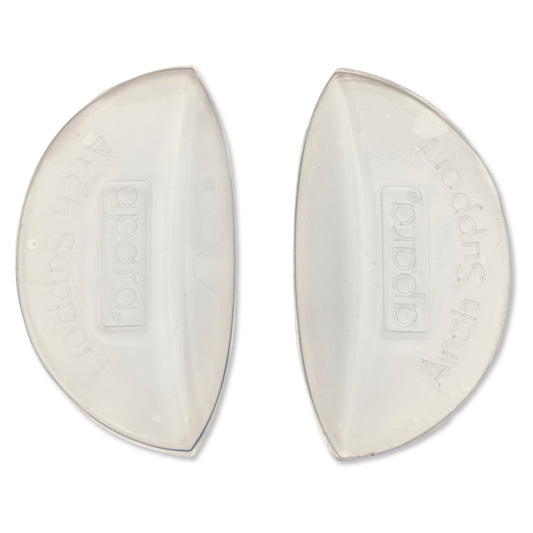 Plastic breast shields are displayed on a white background.