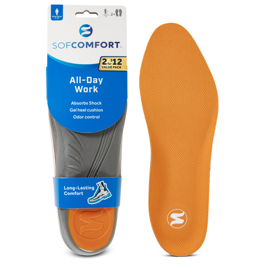 All-Day Work 2 for $12 Foam Insole, Men's Size 7-13,Trim-to-Fit