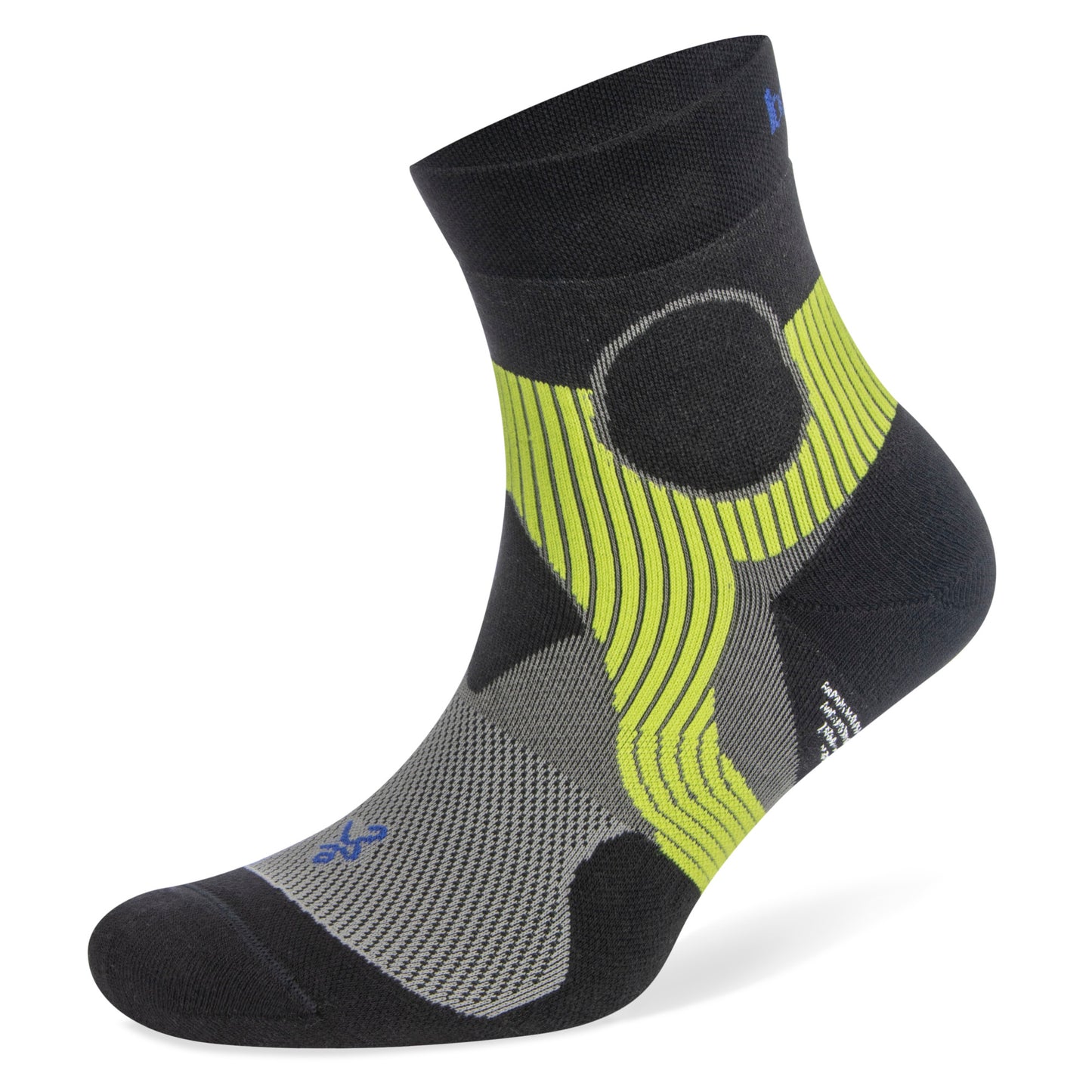 The sock displays a design with lines and patterns on a standalone surface