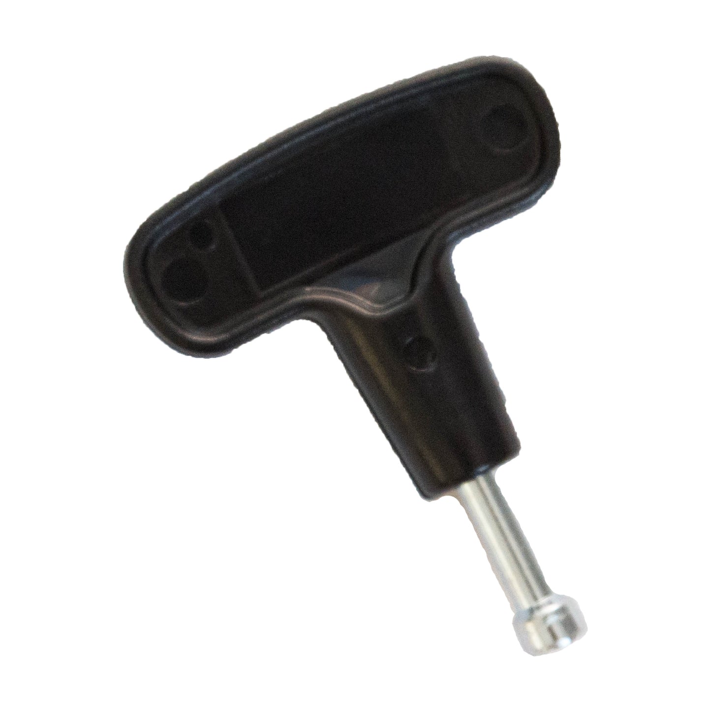 Black motorcycle handlebar switch stays securely attached to handlebar for control.