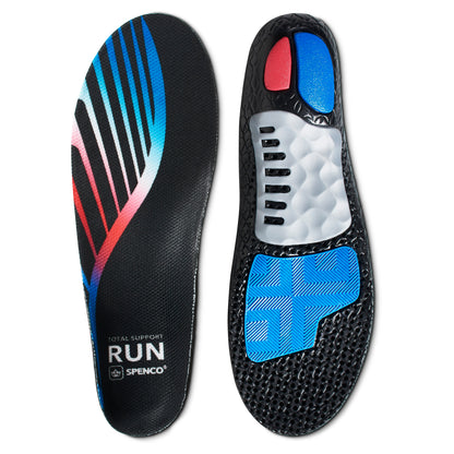Running shoe with cushioning and grip designed for outdoor sports in a sports store setting