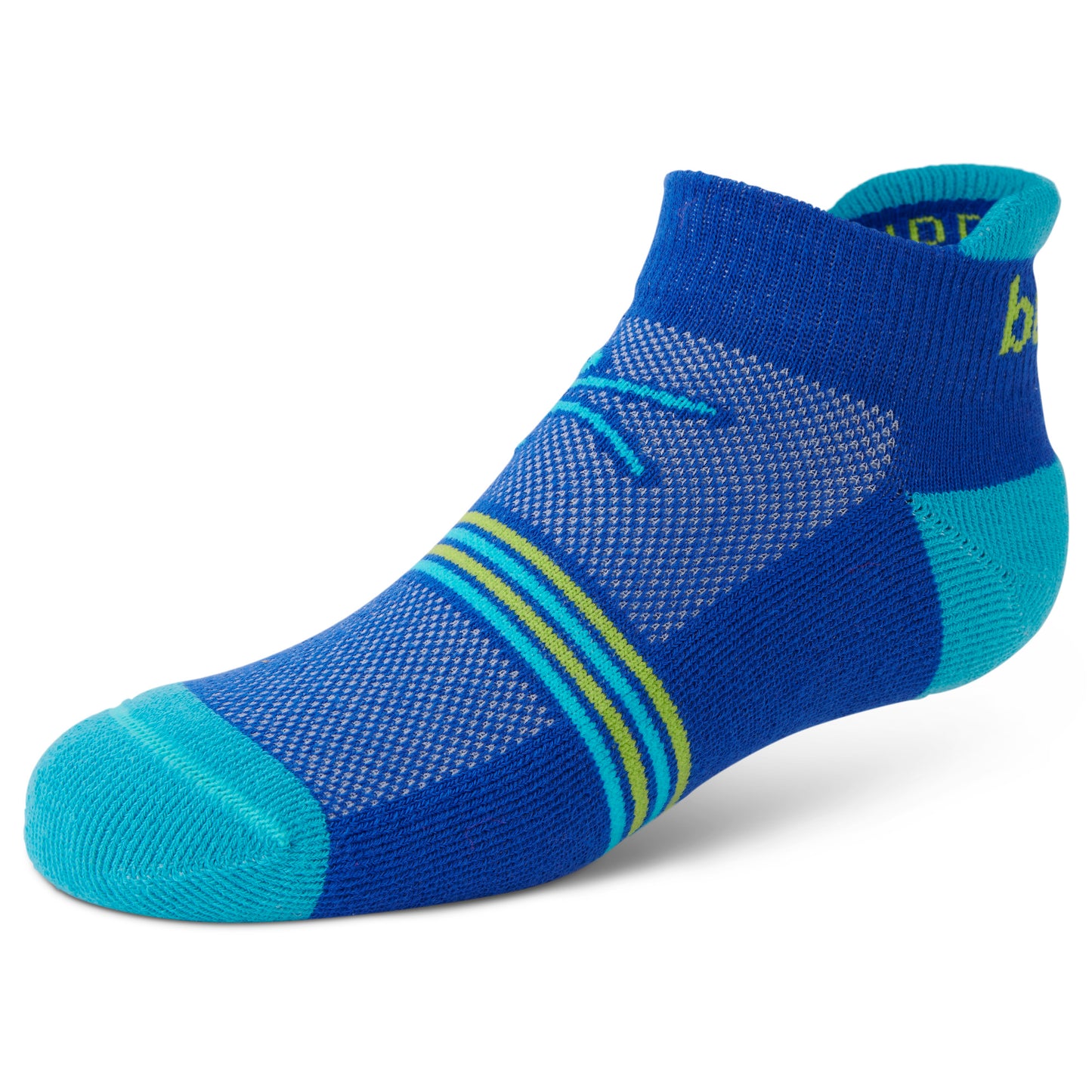 The sock displays a colorful design and is positioned against a plain white background.