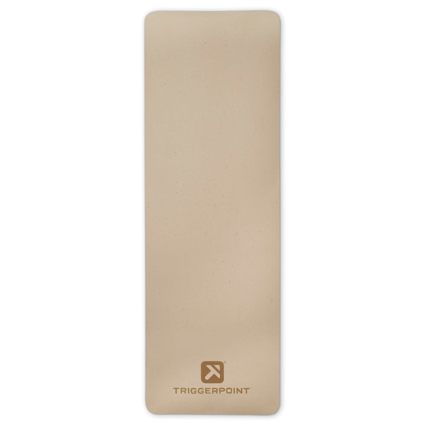 Triggerpoint foam roller rolls on a plain surface for muscle massage and relaxation.