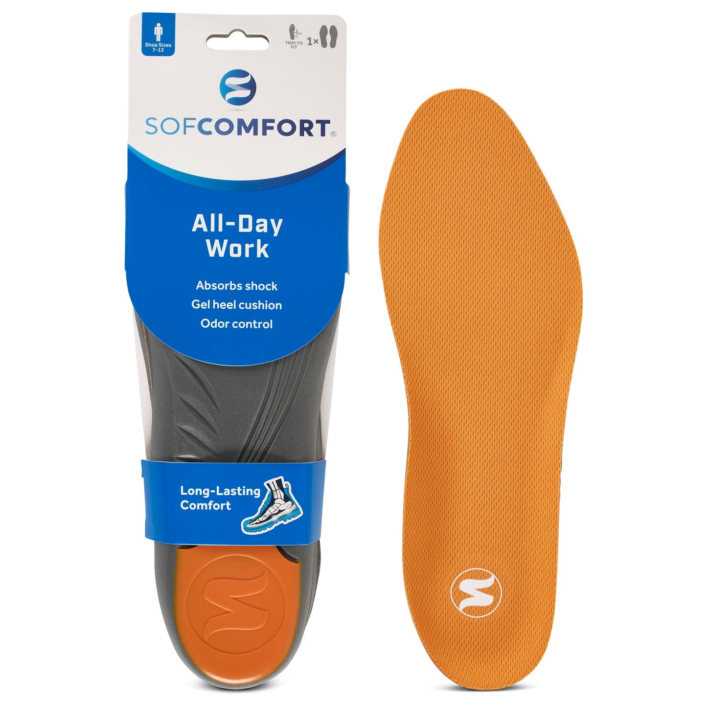 All-Day Work Insole Men's Size 7-13, Trim-to-Fit