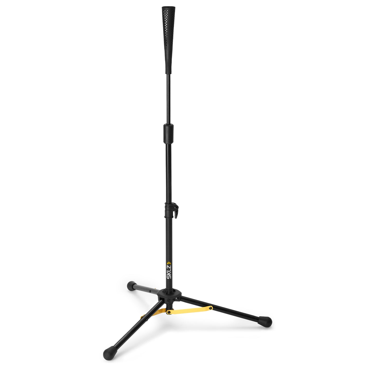 Microphone stand holds microphone in music studio environment for recording or amplification