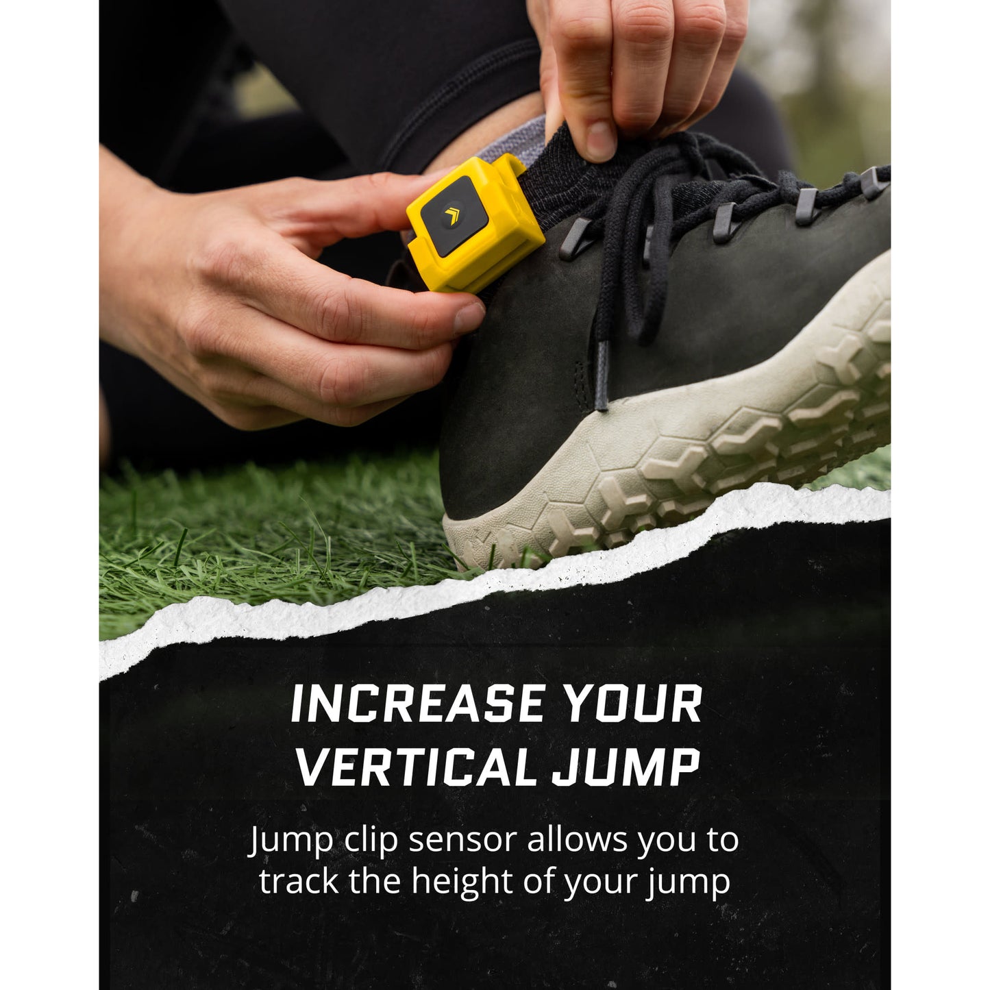 Jump clip sensor tracks the height of your jump in outdoor setting