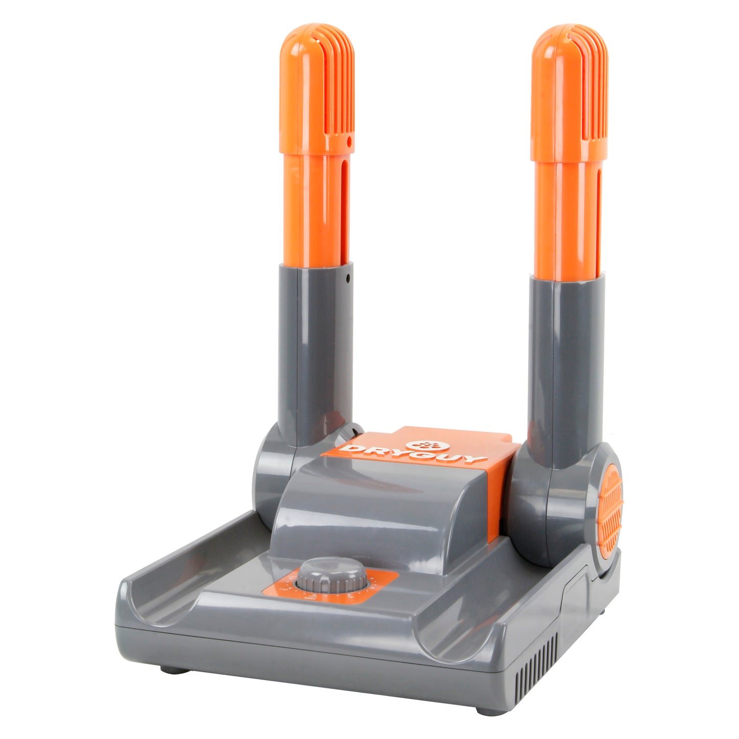 Two orange and gray stretchers elevate above a gray base in a training environment