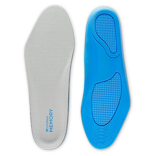 Orthotic insoles are shown, designed to support feet inside shoes.