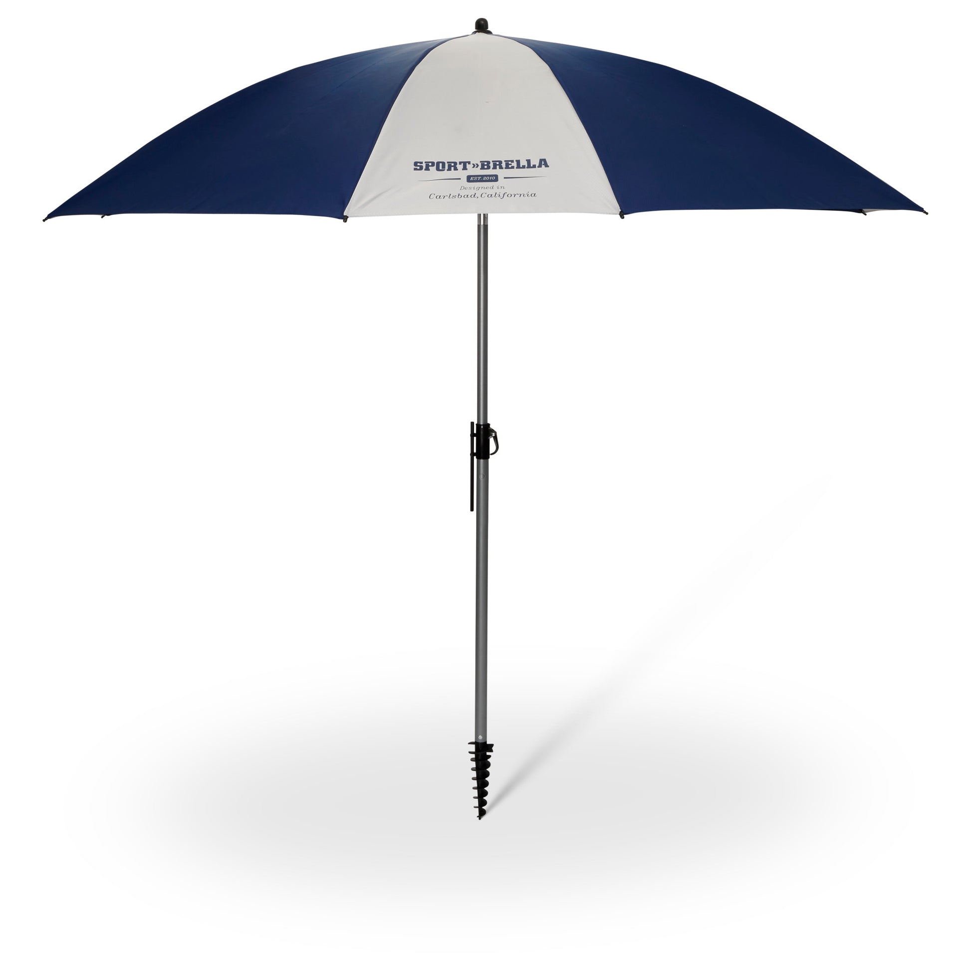 Umbrella opens outdoors for shade or protection from the sun or rain.