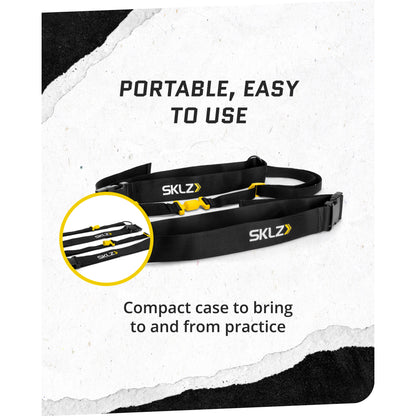Carrying strap facilitates easy transport of compact case for practice or training activities
