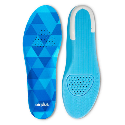 Gel insoles support feet in shoes on a white background